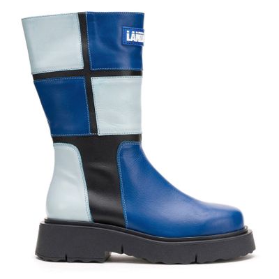 Bota Cuero Rea Azul Landazuri