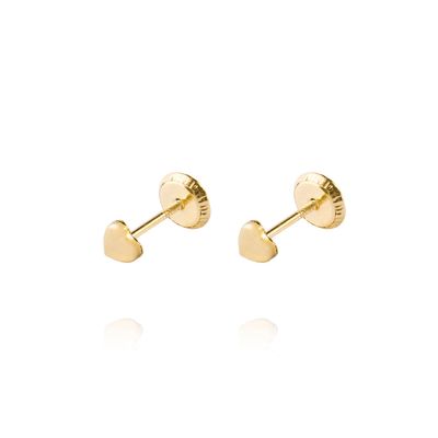 Aros de Oro 9kt Corazon Pequeño