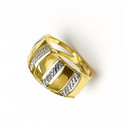 Imagen 2 del producto Anillo Oro Amarillo 18kt Prisma Bicolor