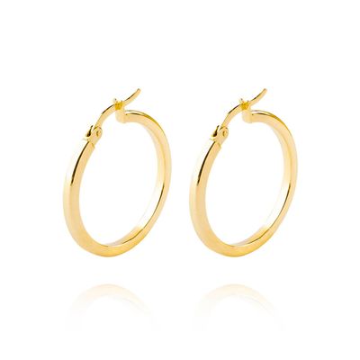 Imagen 1 del producto Aros de Oro 18kt Argollas Tubo de 20mm