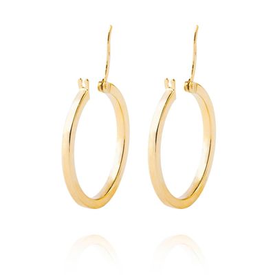 Imagen 2 del producto Aros de Oro 18kt Argollas Tubo de 20mm