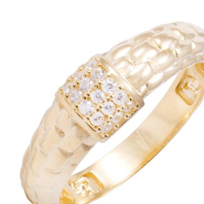 Imagen 2 del producto Anillo de Oro 18Kt Con Textura y Circon