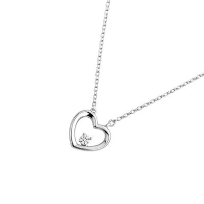 Collar de Plata Esterlina 925 Corazón con Circonita