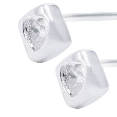 Imagen 2 del producto Aros de Plata Esterlina Cuadrado Corazón Con Circón