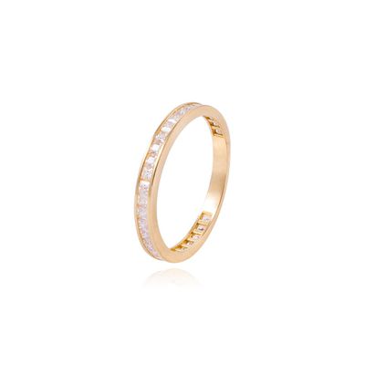 Anillo Compromiso de Oro 18Kt Circón Riel Princess