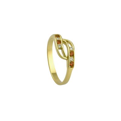Imagen 2 del producto Anillo Oro 18kt Ondas Bicolor Circonita