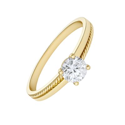 Imagen 2 del producto Anillo Oro Amarillo 14kt Biselado Circonita Central 5MM