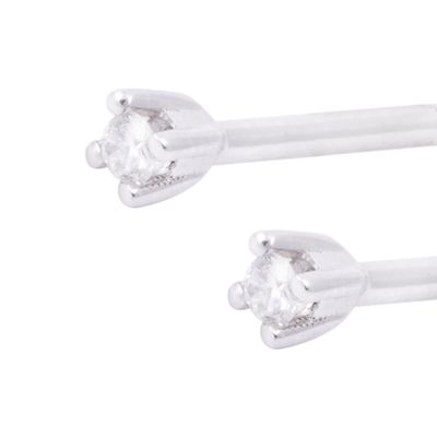 Imagen 2 del producto Aros de Oro Blanco 18kt Punto de Luz Grifa con Diamante 4Pts