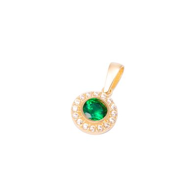 Colgante de Oro de 18kt Circonitas Esmeralda