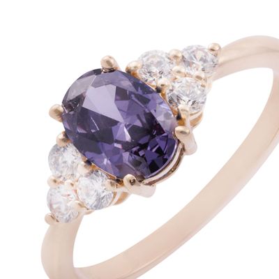 Imagen 2 del producto Anillo en Oro Miel 18kt Encanto Amatista