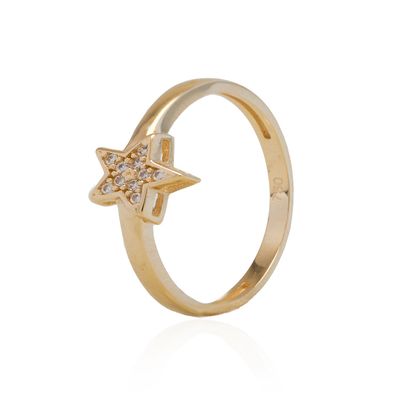 Anillo de Oro 18kt Estrella Circon