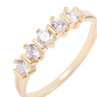 Imagen 2 del producto Anillo Revestido en Oro 18kt Medio Cintillo Con Circonita