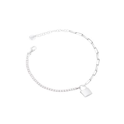 Pulsera de Plata Esterlina 925 Pulsera Tobillera Candado