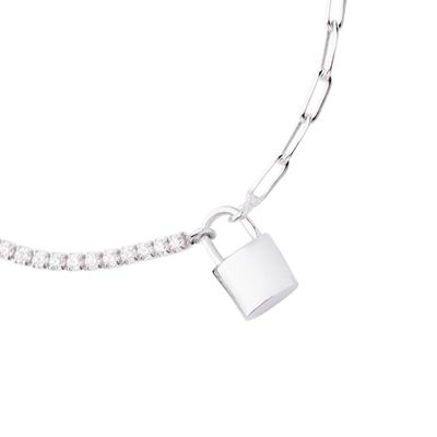 Imagen 2 del producto Pulsera de Plata Esterlina 925 Pulsera Tobillera Candado