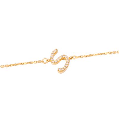 Imagen 2 del producto Pulsera de Oro Amarillo 18kt Letras S con Diamantes 7Pts