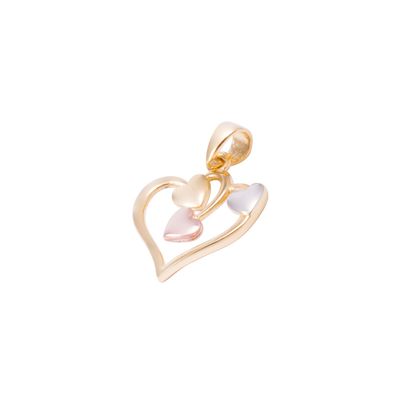 Colgante Oro Bicolor 18kt Cuatro Corazones