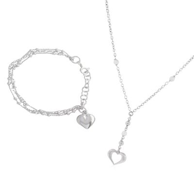 Conjunto Corazón Radiante Plata Esterlina 925