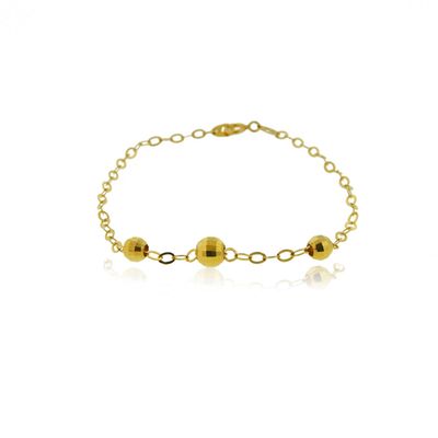 Pulsera de Oro 18kt Tres Esferas Pequeñas
