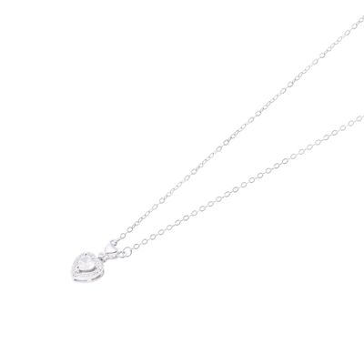 Collar de Plata Esterlina 925 Corazon con Circon