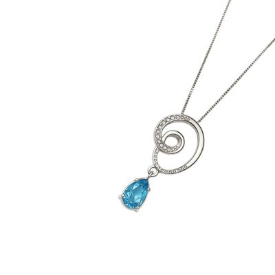 Imagen 2 del producto Collar Oro Blanco 18kt Espiral Azul