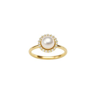 Imagen 2 del producto Anillo Oro Amarillo 18kt Diamantes 16Pts Perla Cultivada 6MM