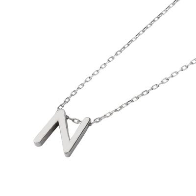 Collar de Plata Esterlina 925 Letra N