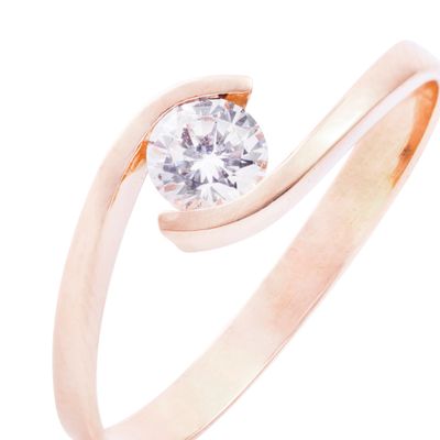 Imagen 2 del producto Anillo Oro Miel 18kt Ojo Circón