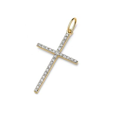 Colgante Oro Amarillo 18kt Cruz Circonitas