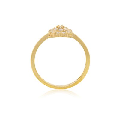 Imagen 2 del producto Anillo Compromiso de Oro 18Kt Flor Roseta Grande Circon