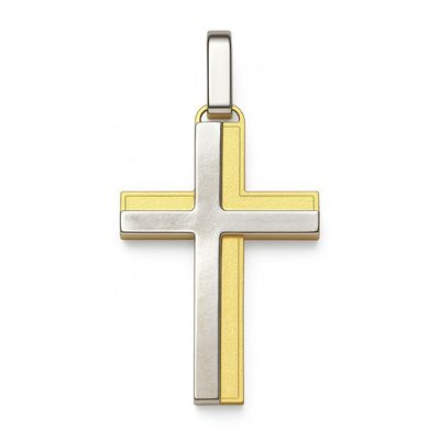 Imagen 2 del producto Colgante Oro 18kt Cruz Bicolor