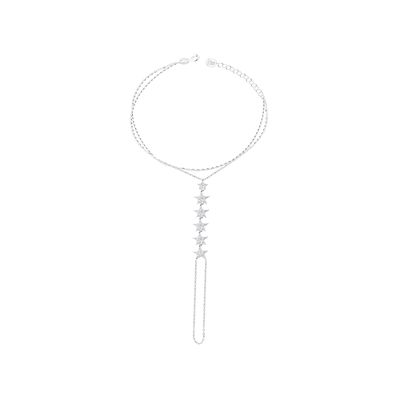 Pulsera Plata Esterlina 925 Estrella Colgantes Revestido