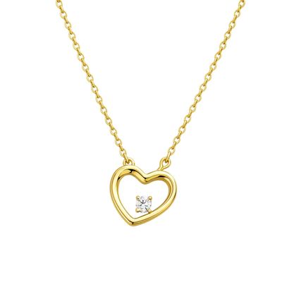 Imagen 2 del producto Collar Revestido en Oro 18kt Corazón Abierto Circonita