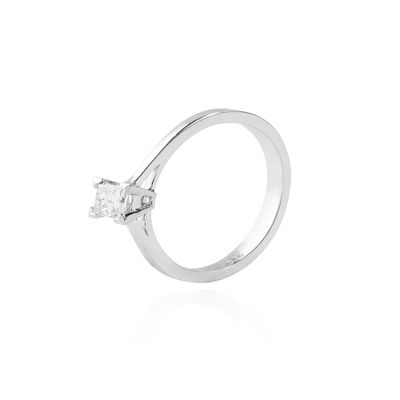 Anillo Compromiso Oro Blanco 18kt  Diamantes 32 Pts