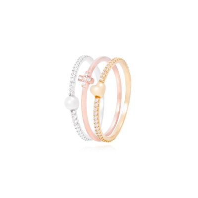 Anillo Oro Tricolor 18kt Mini