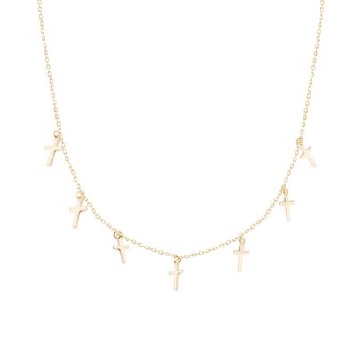 Imagen 2 del producto Collar Revestido en Oro 18kt Choker Cruces Colgantes