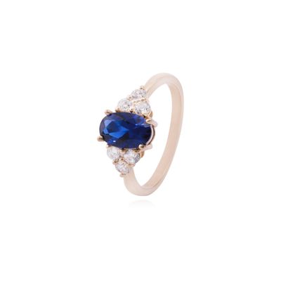 Imagen 1 del producto Anillo en Oro Miel 18kt Aurora Azul