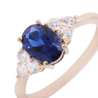 Imagen 2 del producto Anillo en Oro Miel 18kt Aurora Azul