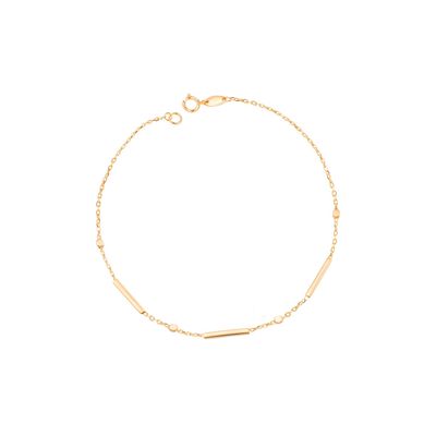 Pulsera de Oro 18kt Barras y Bolitas