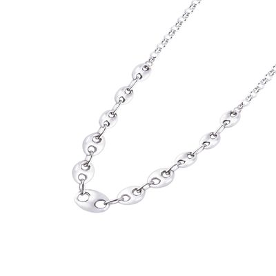 Collar de Plata Esterlina 925 Eslabones Grandes y Pequeños