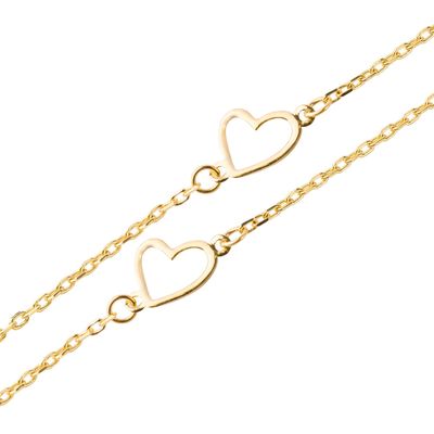 Imagen 2 del producto Pulseras de Oro 18kt Modelo Doble Corazón
