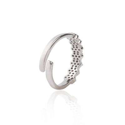 Imagen 2 del producto Anillo de Plata Esterlina 925 Cintillo Flores Circon