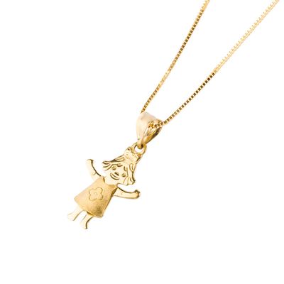 Imagen 2 del producto Colgante de Oro 18kt Niña Vestido