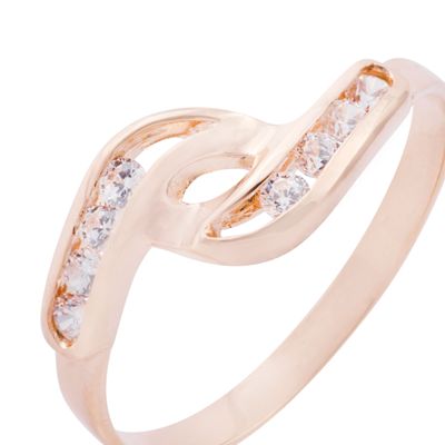 Imagen 2 del producto Anillo Oro Miel 18kt Doble Circonita