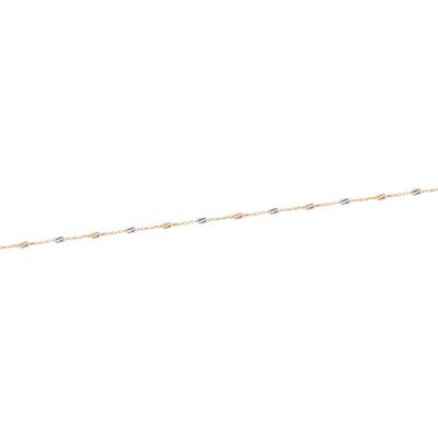 Tobillera Oro Amarillo 18kt Eslabones Tricolor