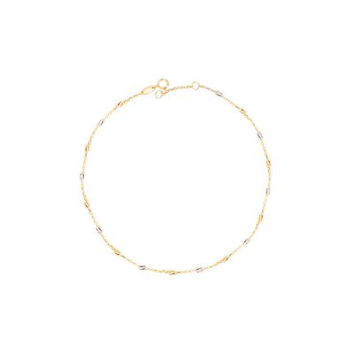 Imagen 1 del producto Tobillera Oro Amarillo 18kt Eslabones Tricolor