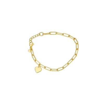 Pulsera Oro Amarillo 18kt Eslabon-Corazón