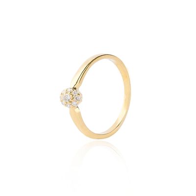 Anillo Oro Amarillo 18kt Diamantes 9 Pts