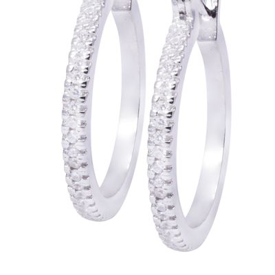 Imagen 2 del producto Aros Plata Esterlina 925 Argollas Circonitas en Pavé