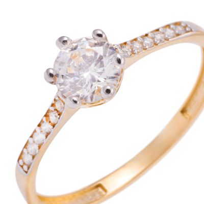 Imagen 2 del producto Anillo Compromiso de Oro 18Kt Circonita 5mm Central