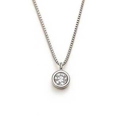 Imagen 2 del producto Collar Oro Blanco 18Kt Punto de Luz Circonita